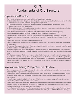 Ch 1 Organizations and Organization Theory - Ch 1: Organizations and ...