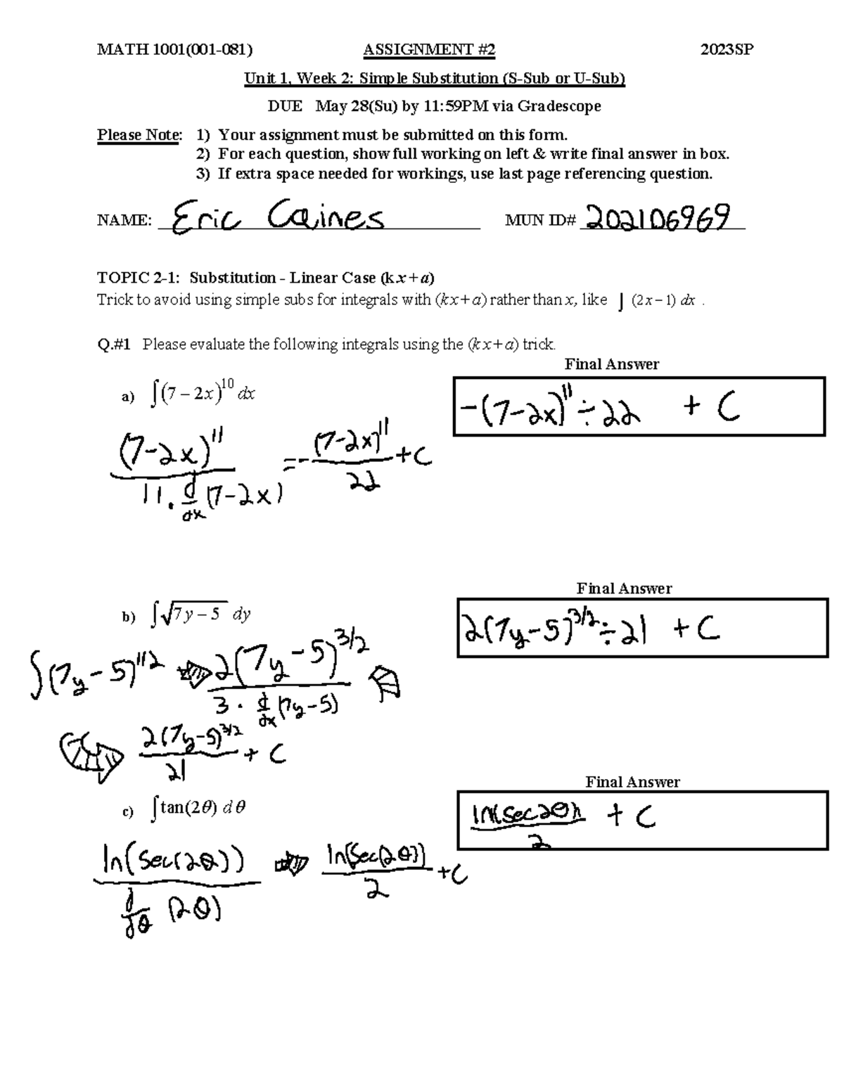 math 001 assignment 2