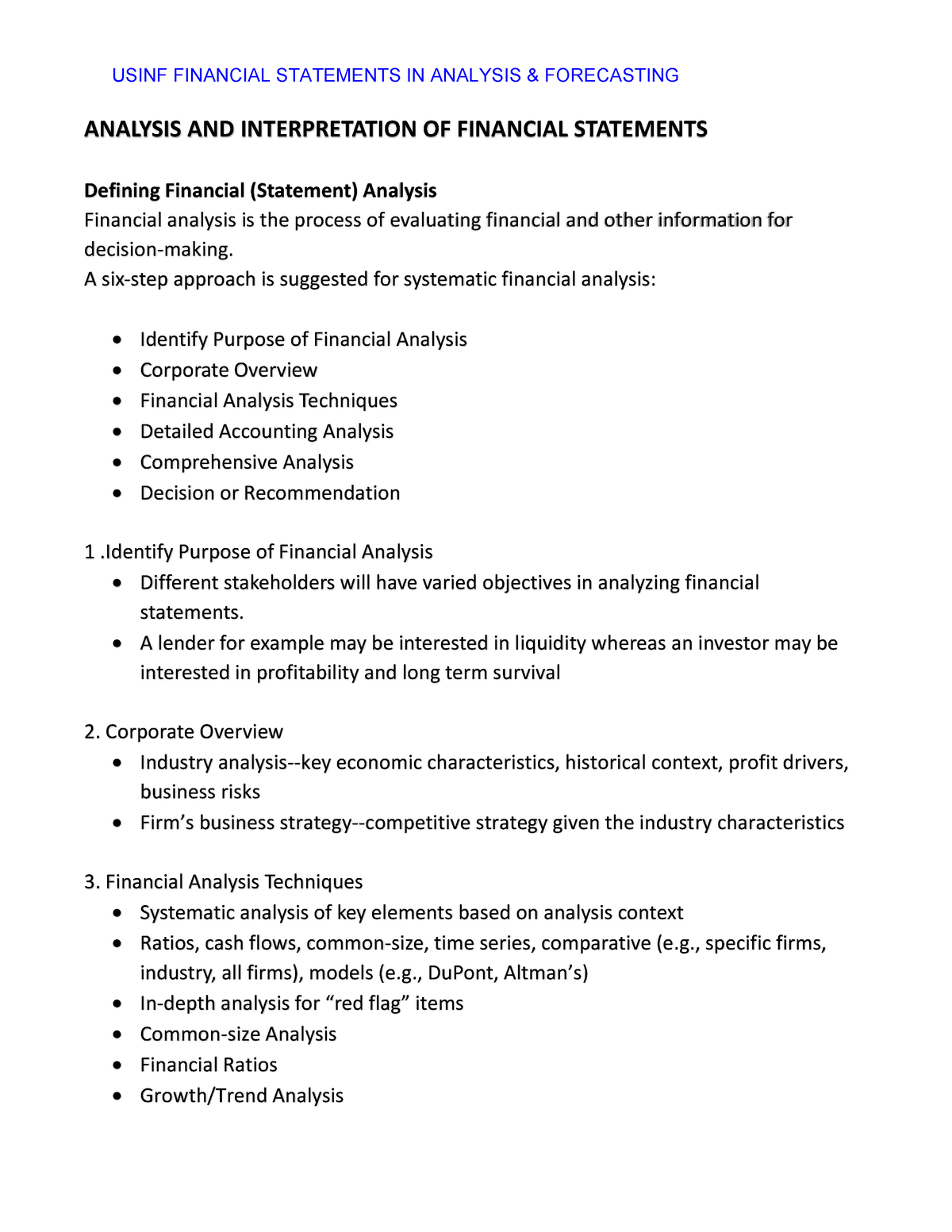 Analysis AND Interpretation OF Financial Statements-2 - ANALYSIS AND ...