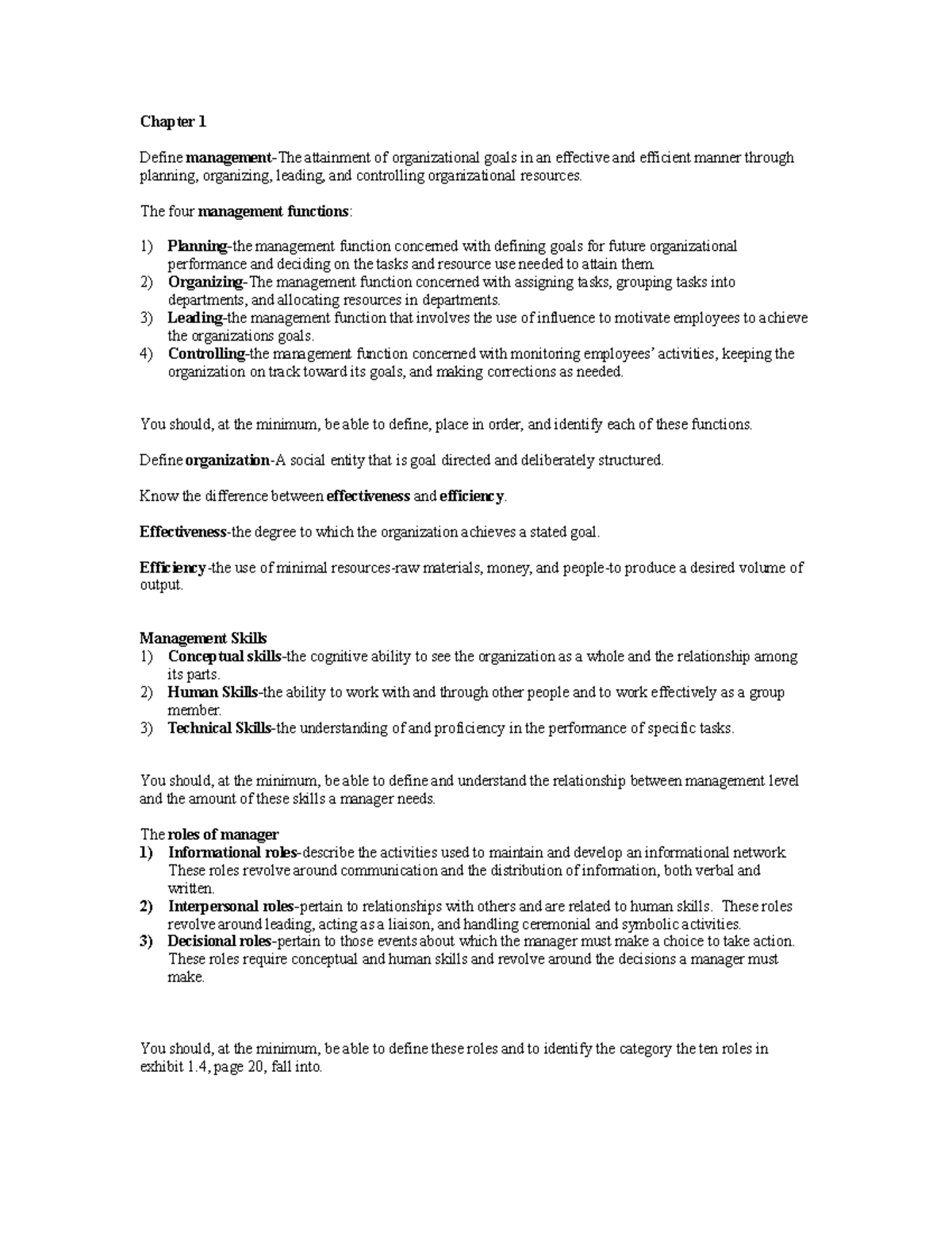 Exam One Study Guide - Notes from multiple lectures from the beginning ...
