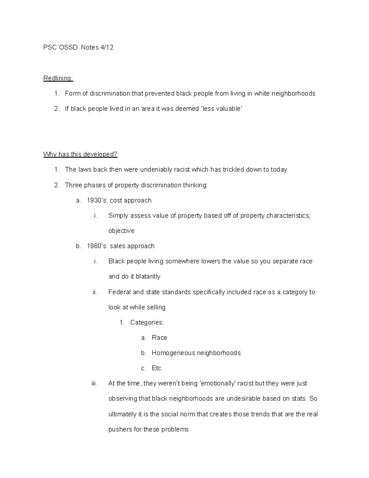 Politics of Diversity - PSC OSSD Notes 4/ Redlining: 1. Form of ...