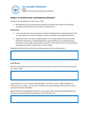 Unit 2 Key Concepts Worksheet - Unit 2 Topics: Living with Chronic ...