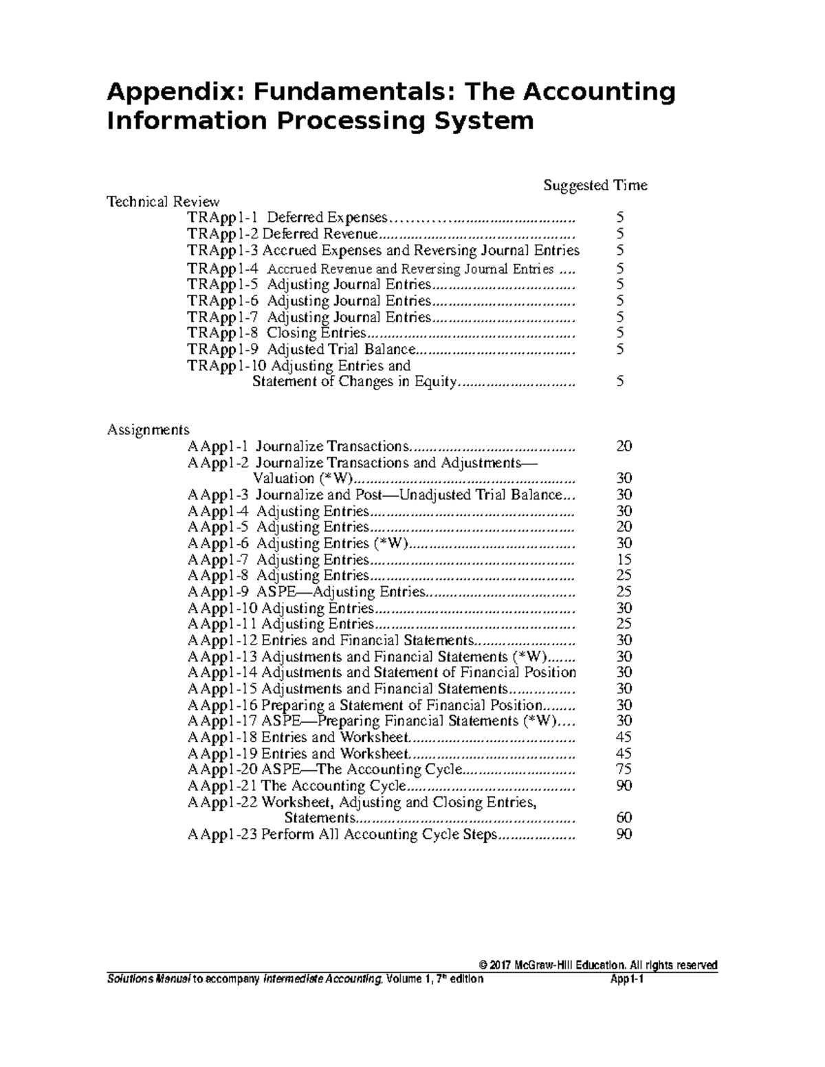 Beechy 7e Vol 1 SM App - Solution Manual For Chapter 1 - Intermediate ...