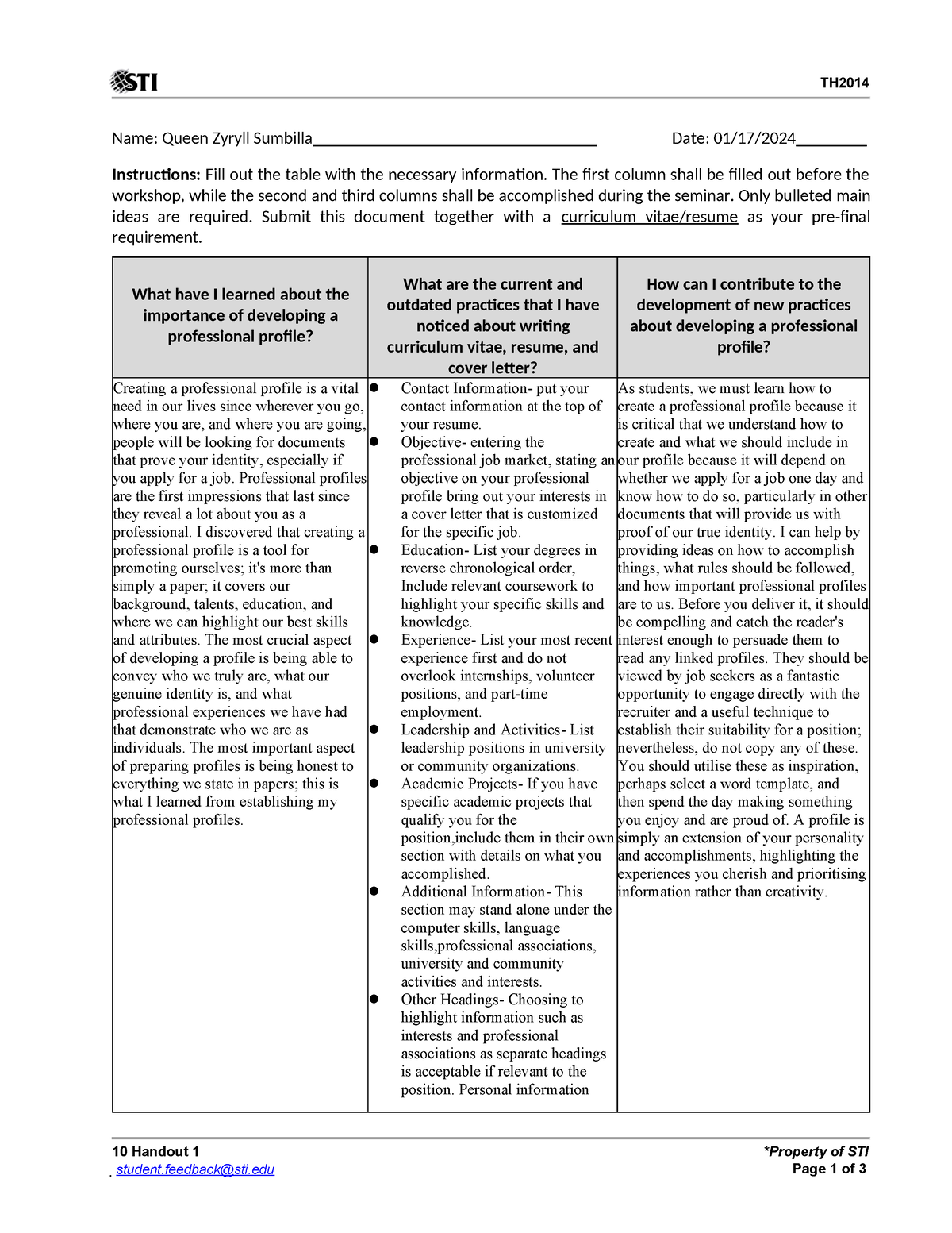 10 Handout 17-1 (2) - 123 - TH 10 Handout 1 student@sti *Property of ...