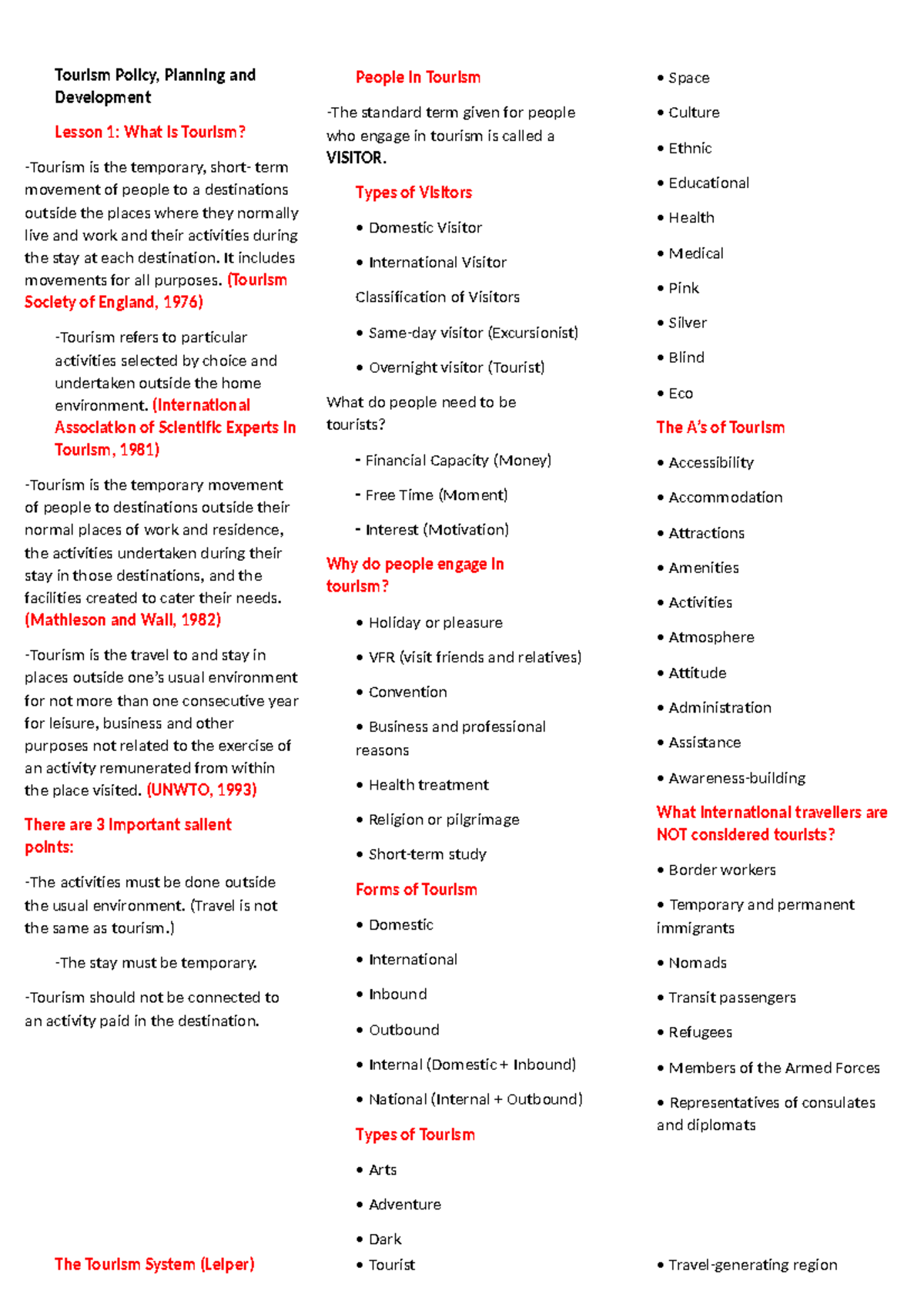 Tourism-Policy-Planning-and-Development- Reviewer - Tourism Policy ...
