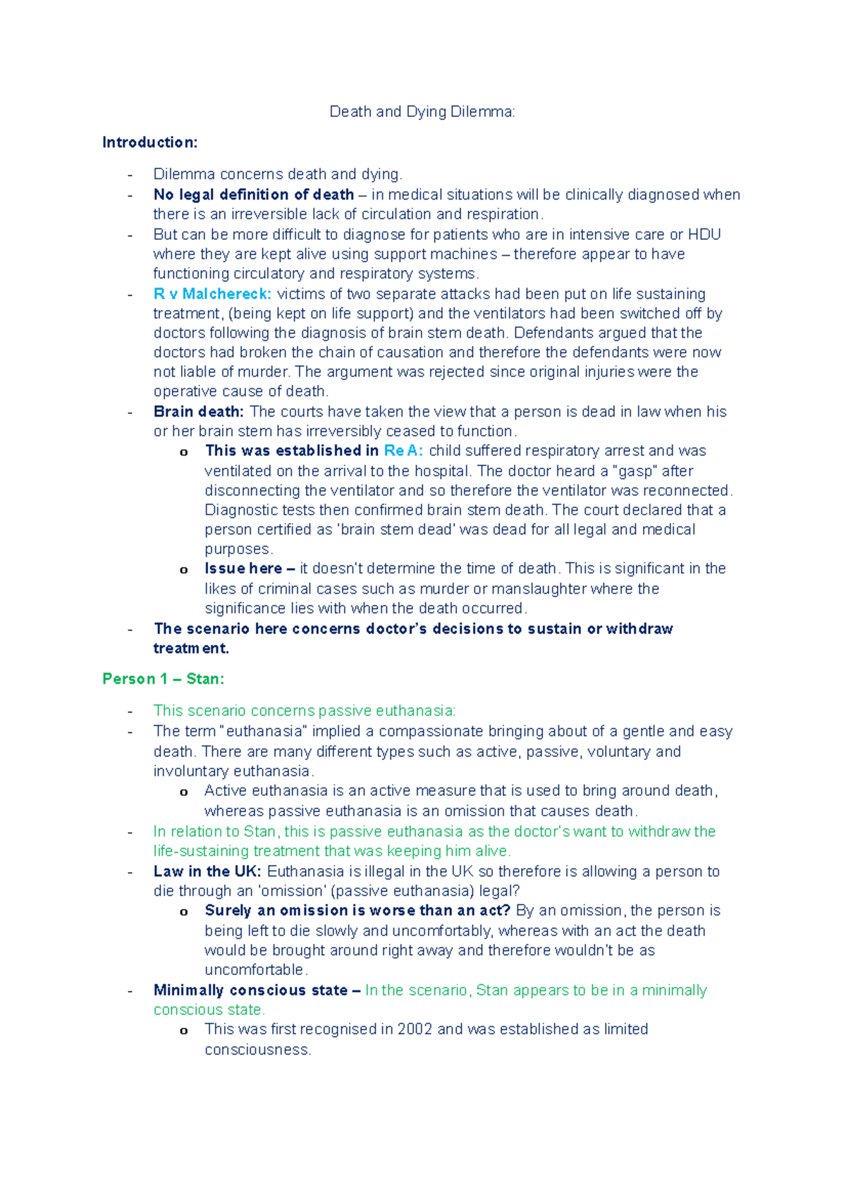 Death and Dying Dilemma - Law and Application - Death and Dying Dilemma ...