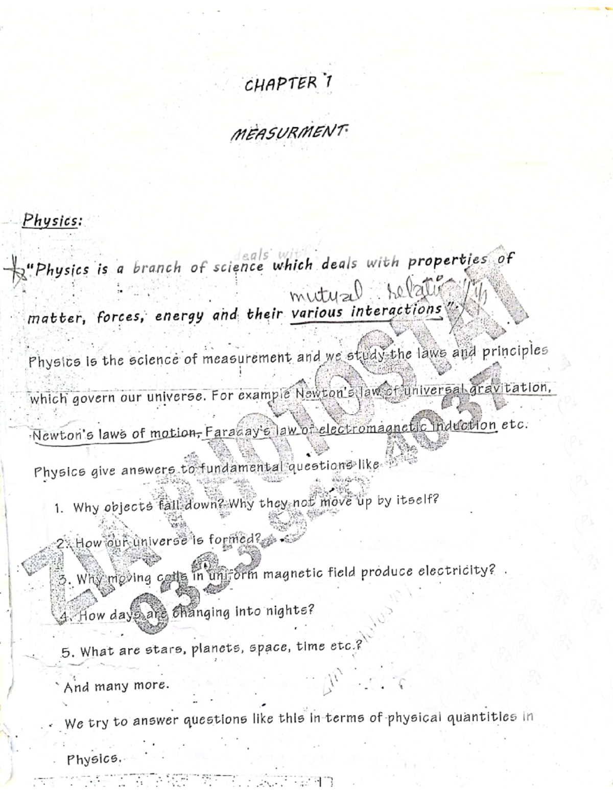 Physics notes class 11th - Physics class 11 - Studocu