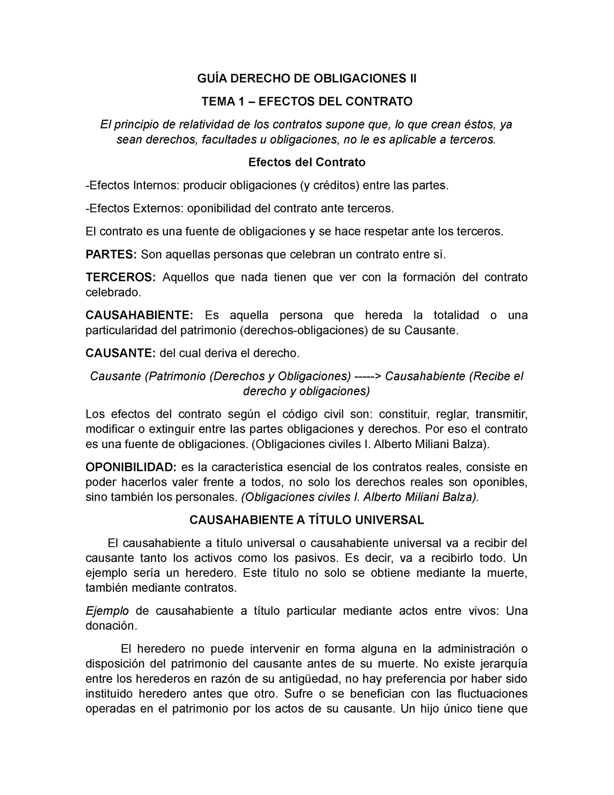 Derecho DE Obligaciones Temas 1 2 Y 3 - GUÍA DERECHO DE OBLIGACIONES II ...