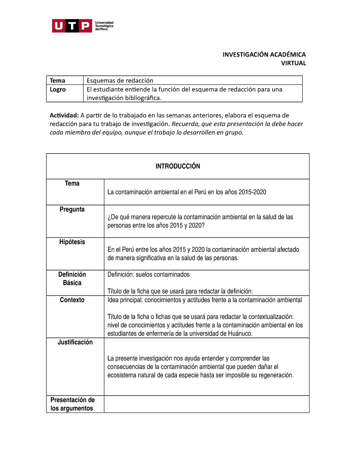 S Tarea Borrador De Esquema De Redacci N Investigaci N Acad Mica Virtual Tema Esquemas