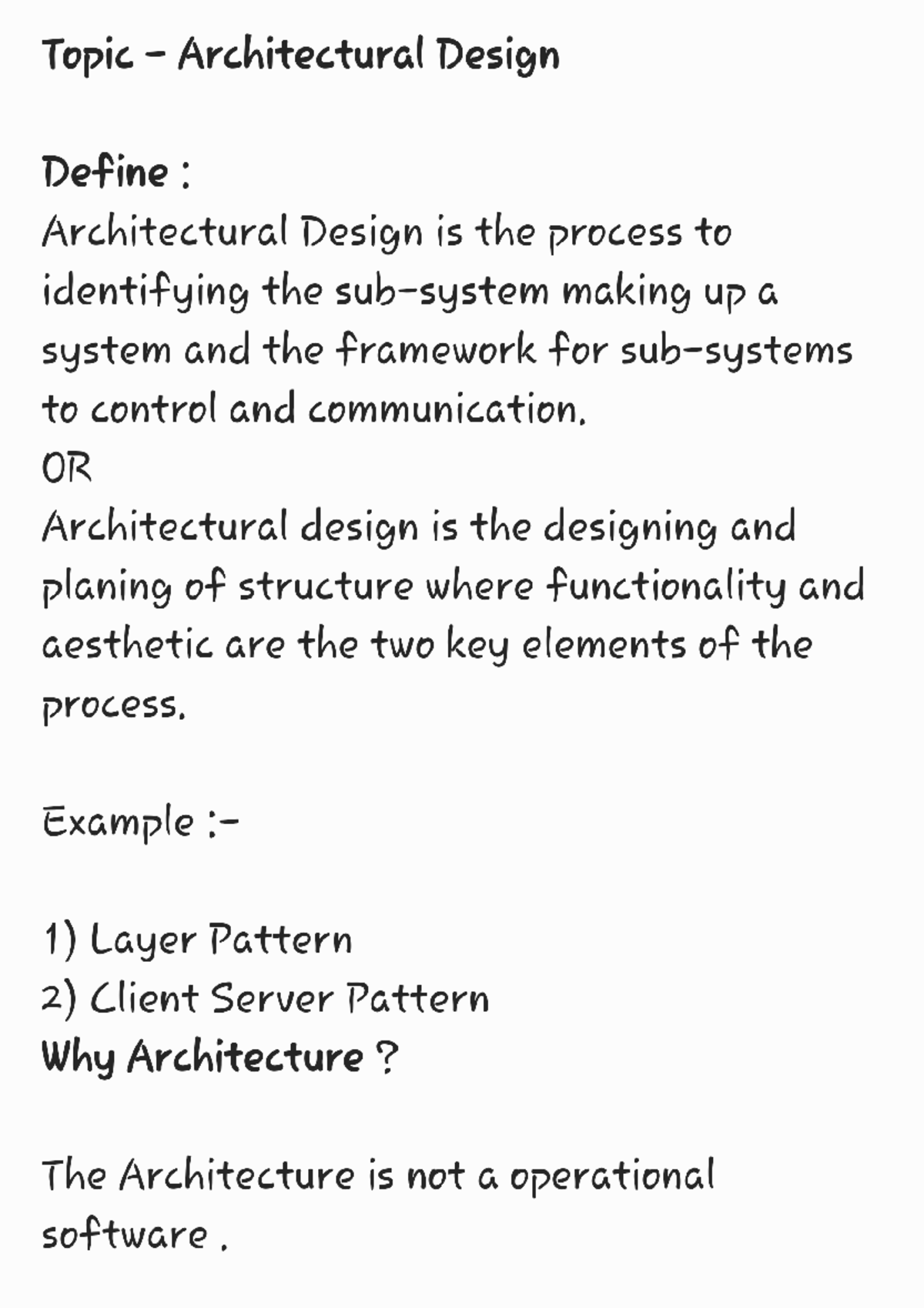 Architecture Design - software engineering - Studocu