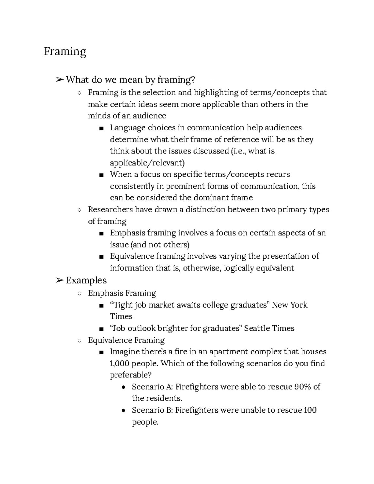 Comm 1500 Lecture Notes 2.5 Framing What do we mean by framing