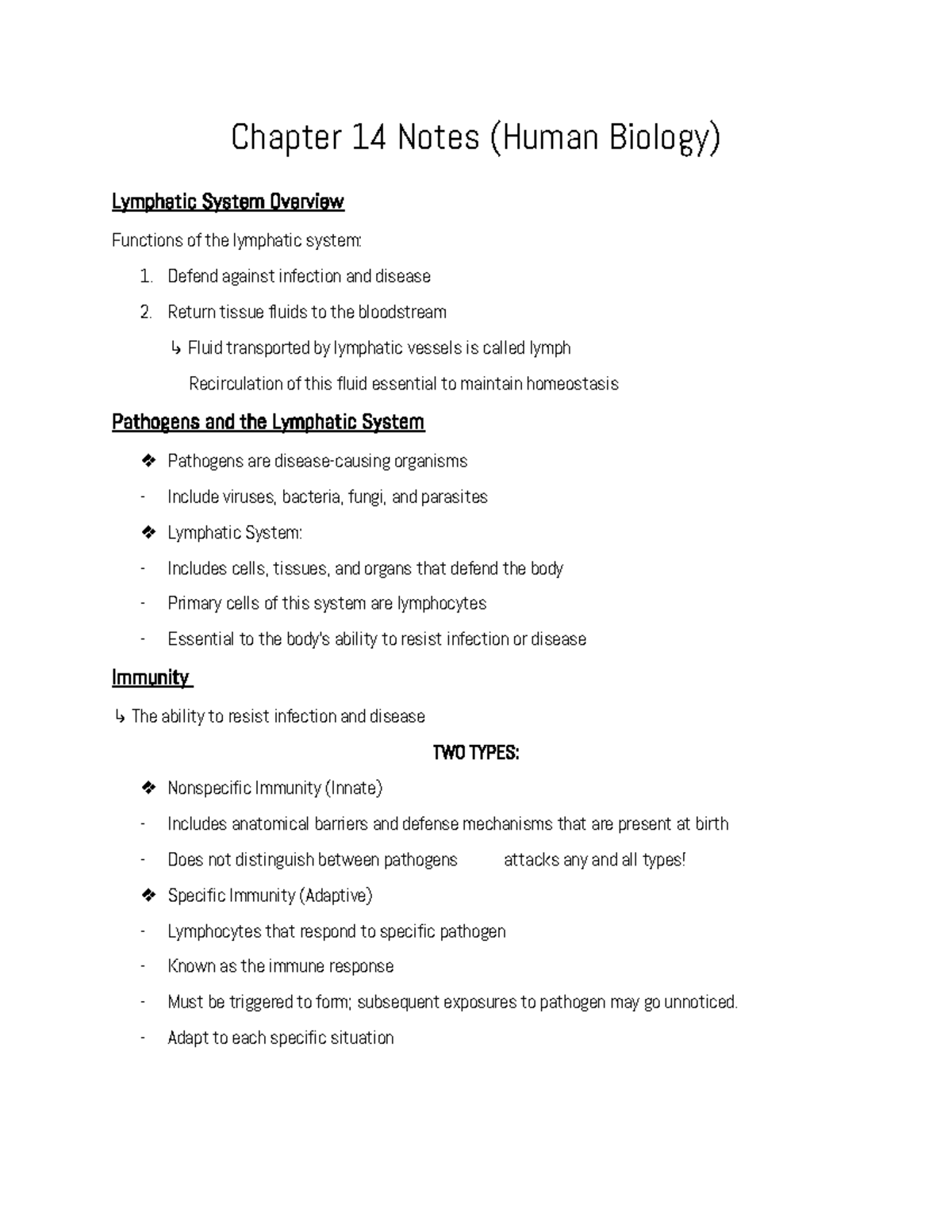 Chapter 14 Notes (Human Bio) - Adapt to each specific situation Four ...