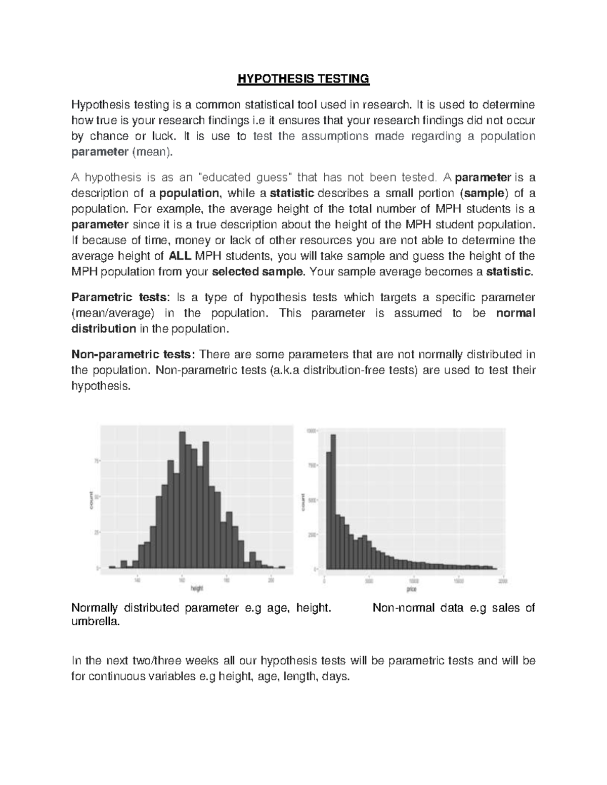 Hypothesis Testing Lesson ONE HYPOTHESIS TESTING Hypothesis testing