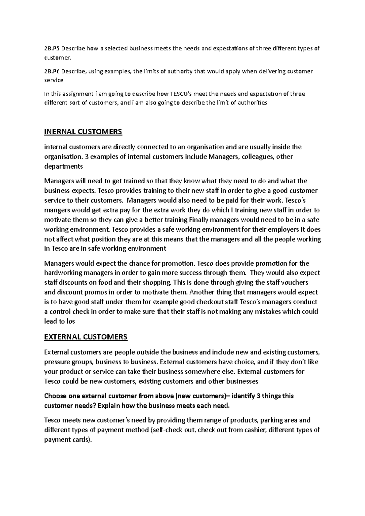 How a Business Meets Customer Needs and Expectations - Studocu