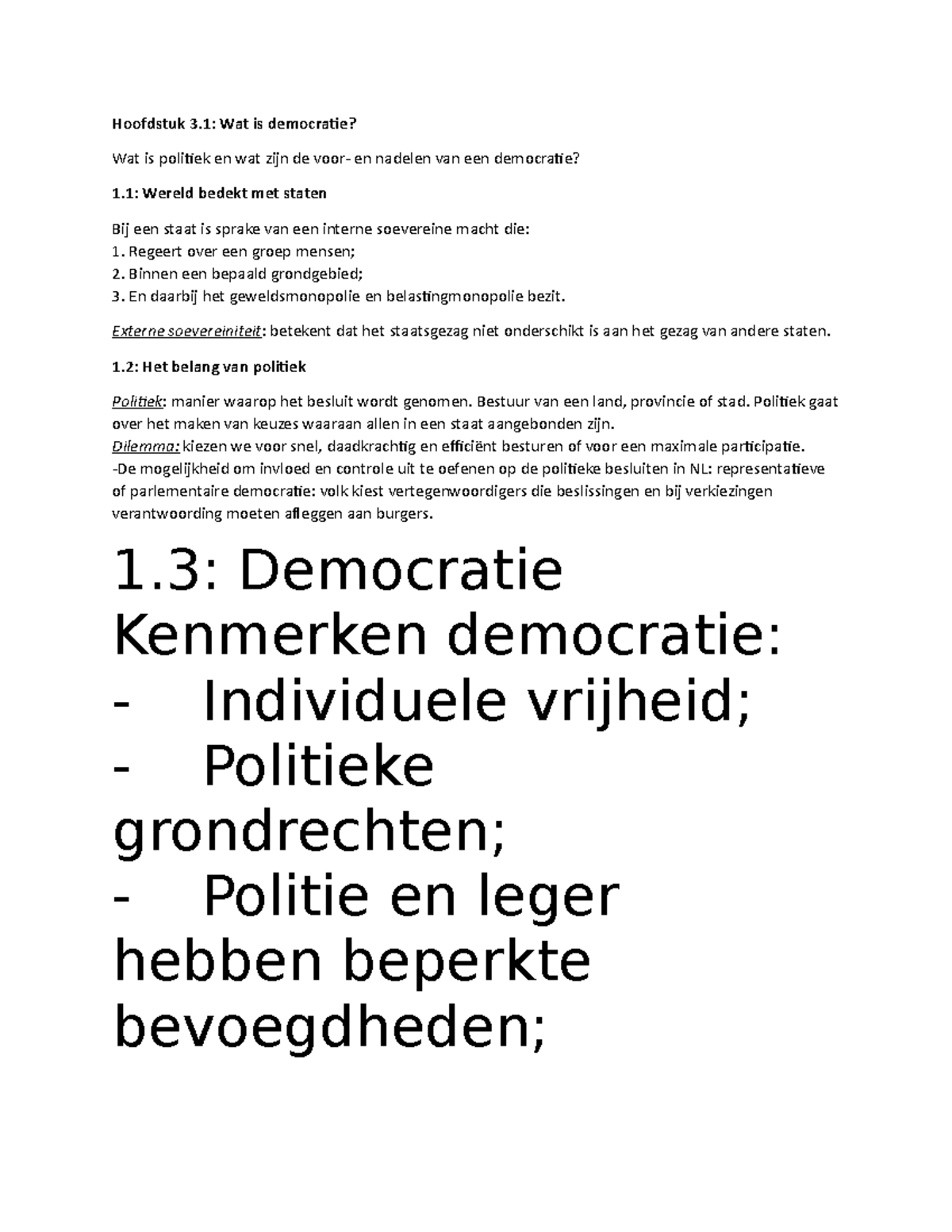 Samenvatting Parlementaire Democratie Hst 3 - Hoofdstuk 3: Wat Is ...