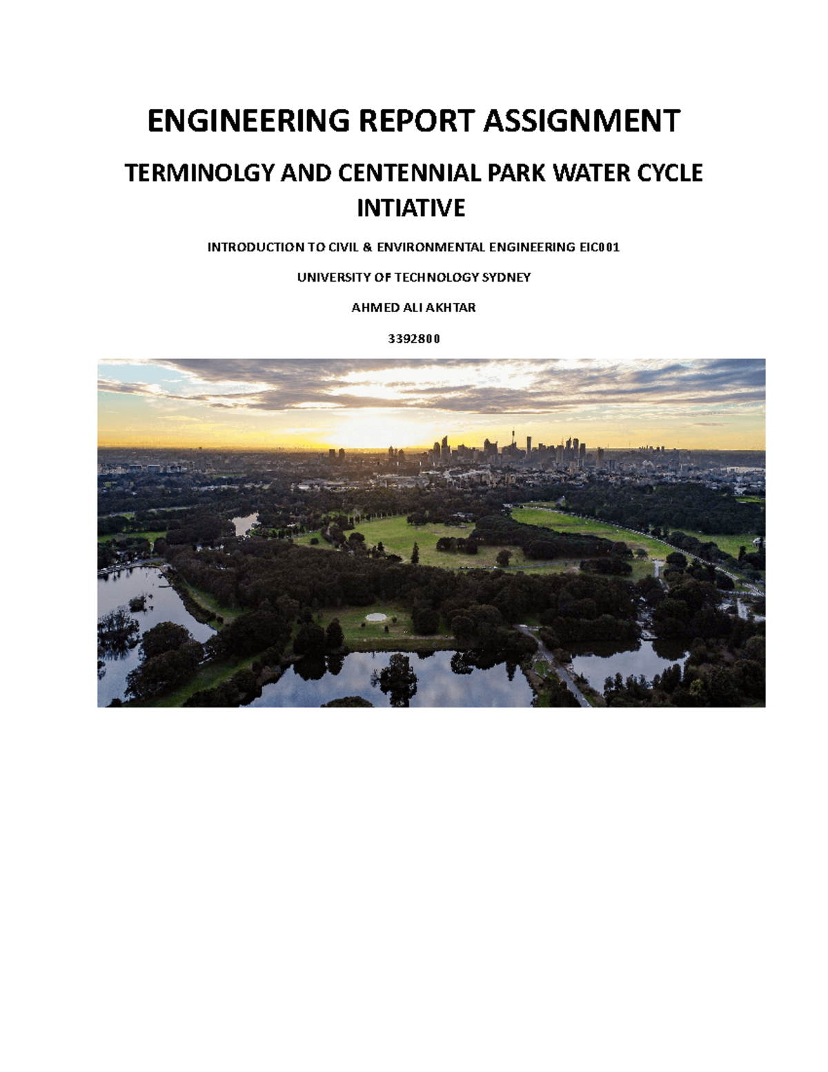 Eng report 1 - 100 - ENGINEERING REPORT ASSIGNMENT TERMINOLGY AND ...