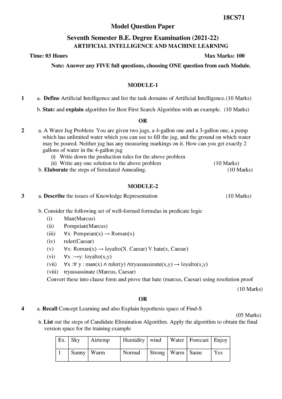 18CS71 - 18CS Model Question Paper Seventh Semester B. Degree ...