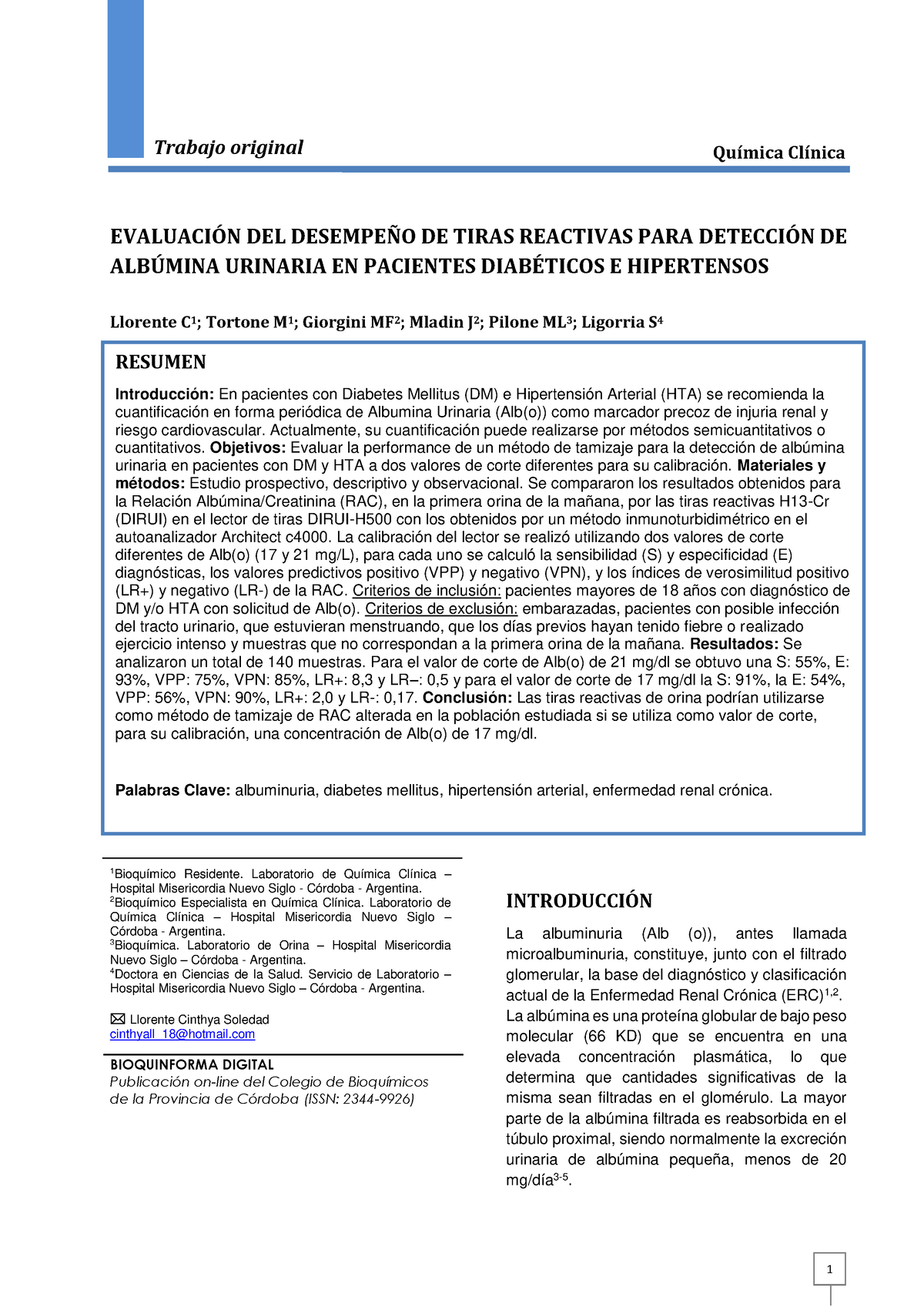 Tiras Reactivas Apuntes Trabajo Original EVALUACIN DEL DESEMPEO DE TIRAS REACTIVAS PARA