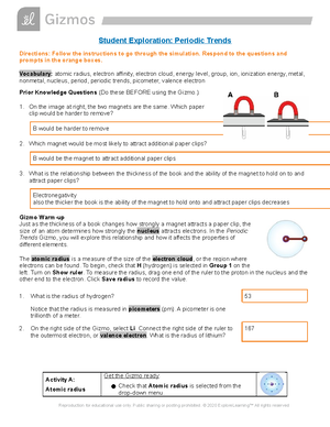 Copy of Periodic Trends Gizmo - Student Exploration: Periodic Trends Directions: Follow the - Studocu copy-of-periodic-trends-gizmo-student-exploration-periodic-trends-directions-follow-the-studocu