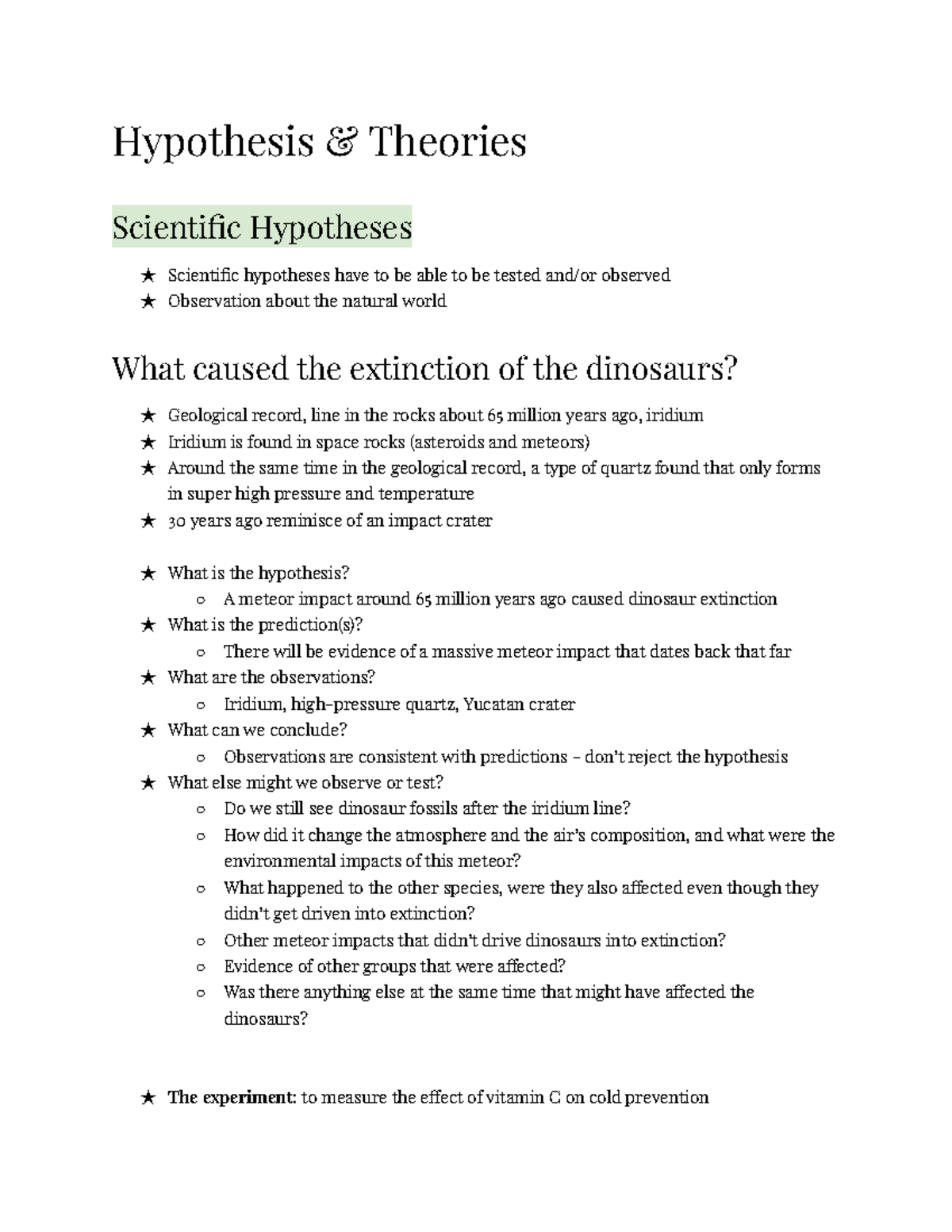 Scientific Hypotheses and Theories Hypothesis & Theories Scientific