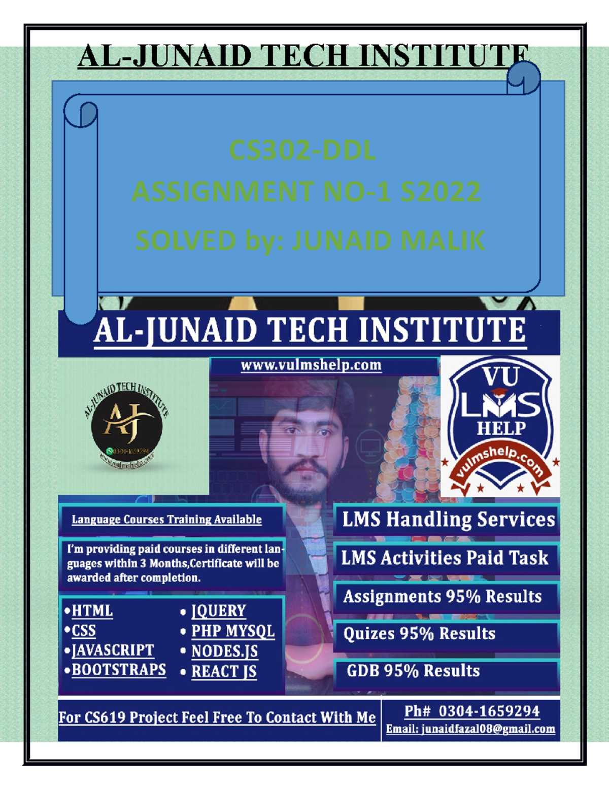 CS302 Solution-1 By Junaid - CS302-DDL ASSIGNMENT NO-1 S SOLVED by ...
