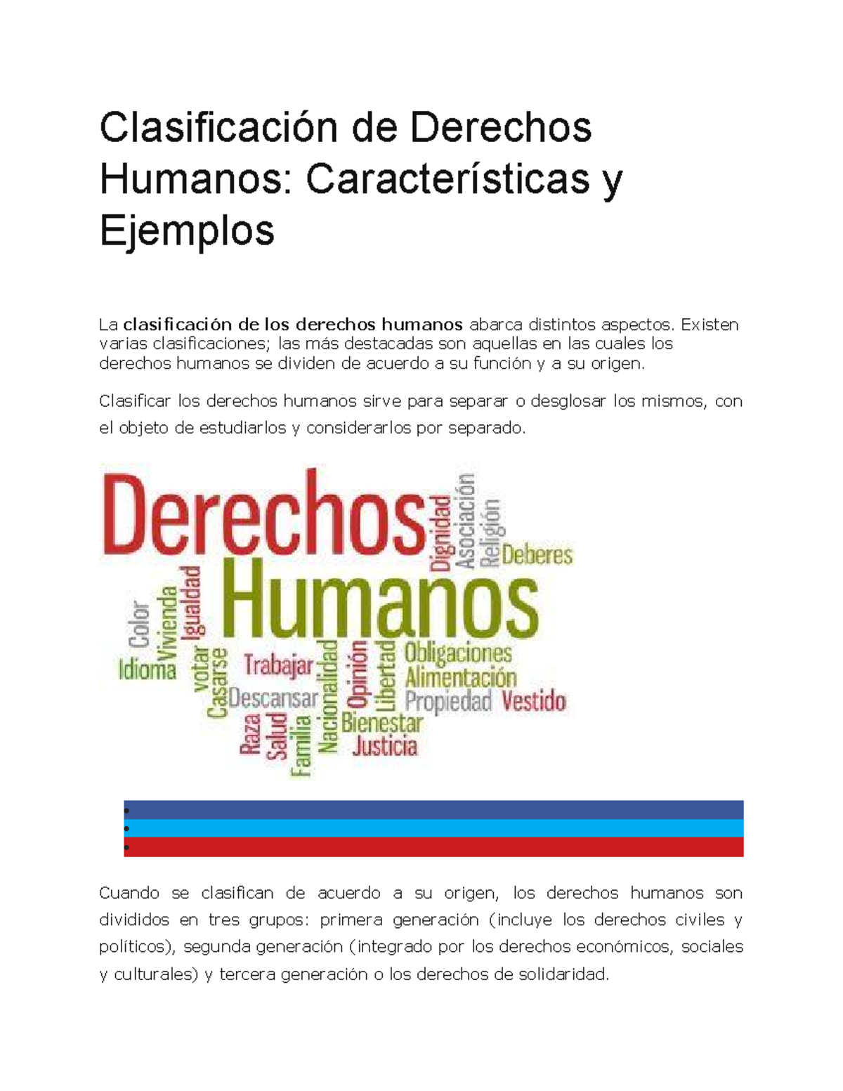 Clasificación De Derechos Humanos Clasificaci De Derechos Humanos ...