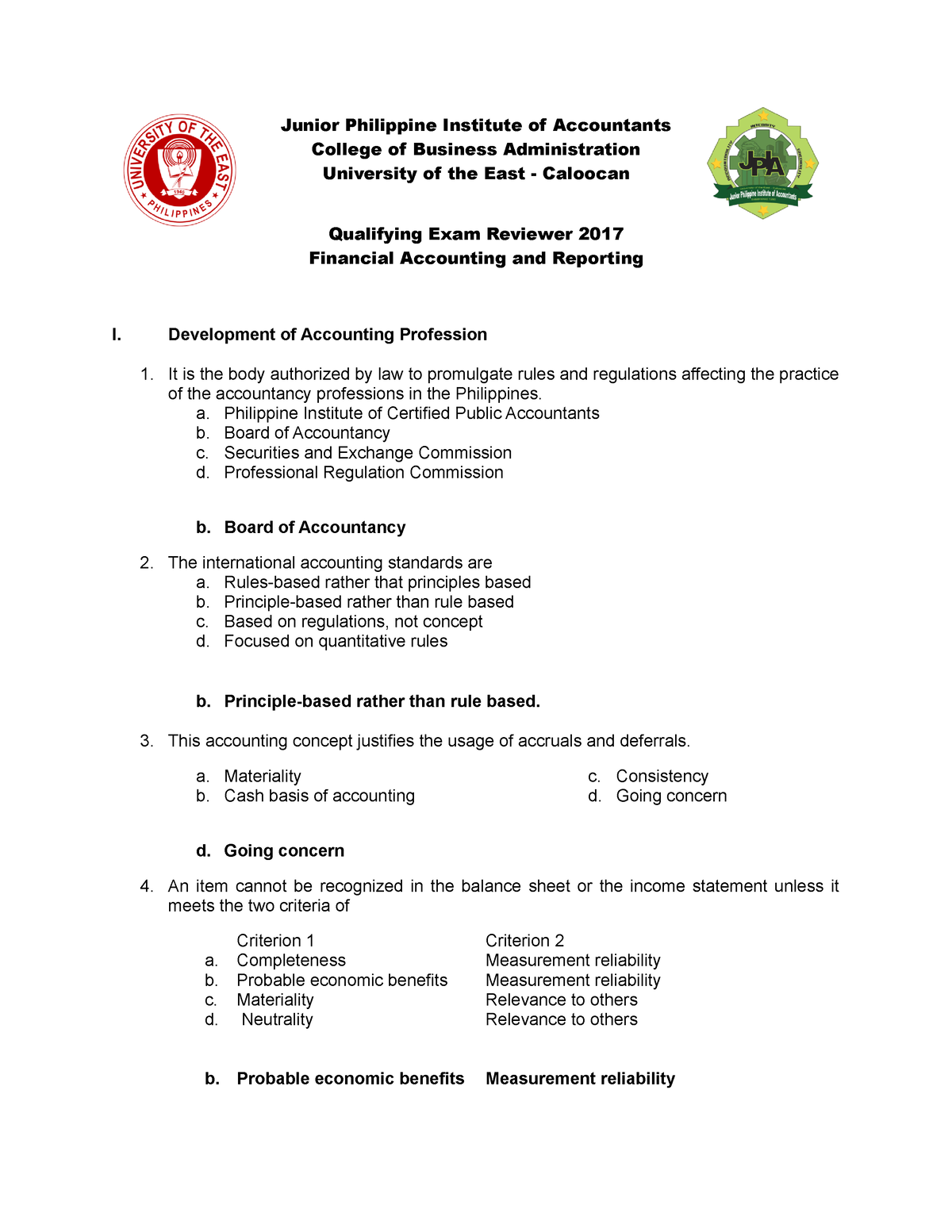 Qualifying Exam Reviewer - Junior Philippine Institute Of Accountants ...