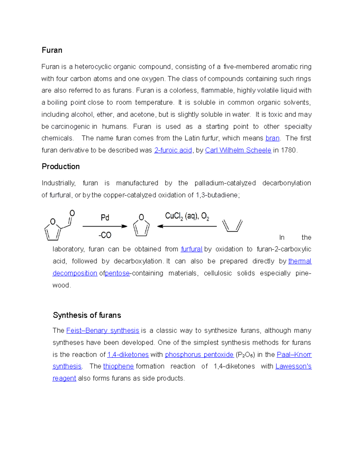 The lecture note deals with Heterocylic Compounds - Furan Furan is a ...