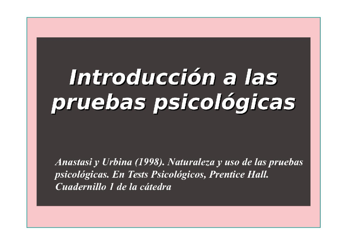 1 Teorico-1- Instrumentos - Introducción a las pruebas psicológicas
