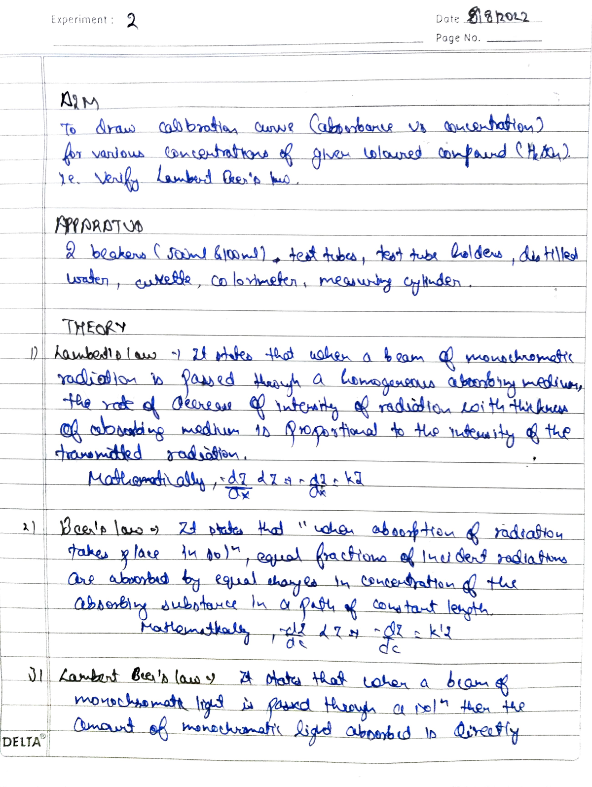 Chem Prctical - Chemistry Practical - B.Sc(P) Physical Science - Studocu