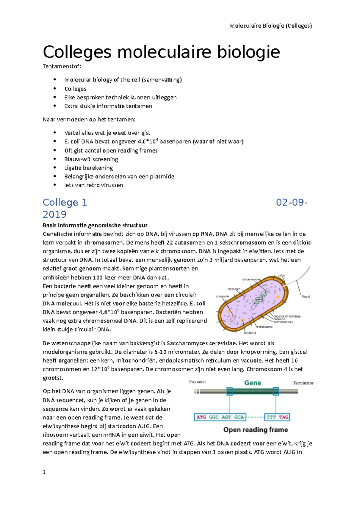 Colleges Moleculaire Biologie - Colleges Moleculaire Biologie ...