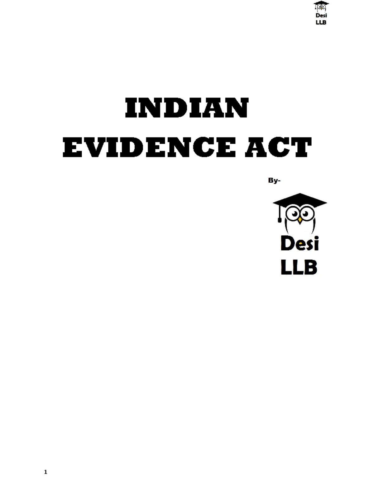 Indian- Evidence-ACT - INDIAN EVIDENCE ACT TABLE OF CONTENTS ...