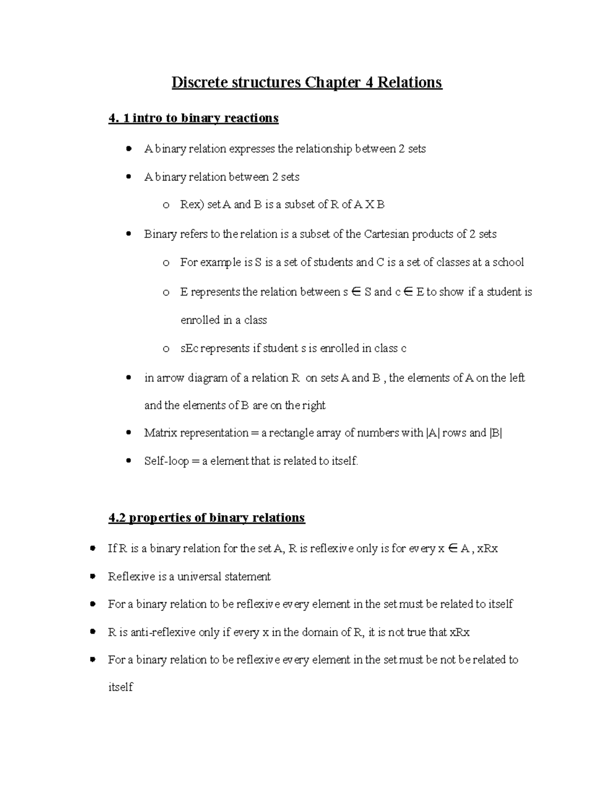 Discrete structures Chapter 4 Relations - Discrete structures Chapter 4 ...
