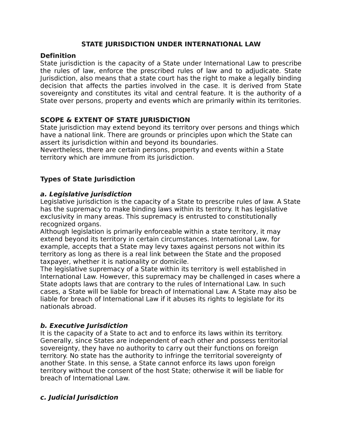 2. State Jurisdiction Under International LAW - STATE JURISDICTION ...