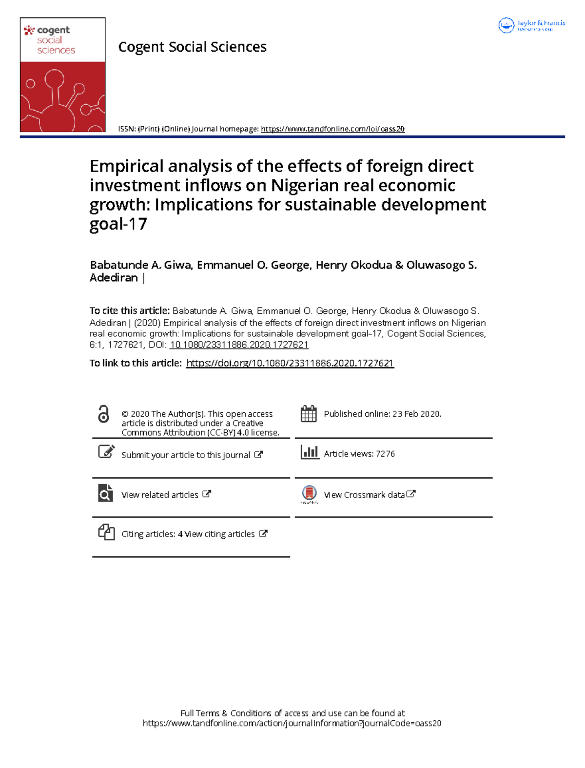 Empirical analysis of the effects of foreign direct investment inflows ...