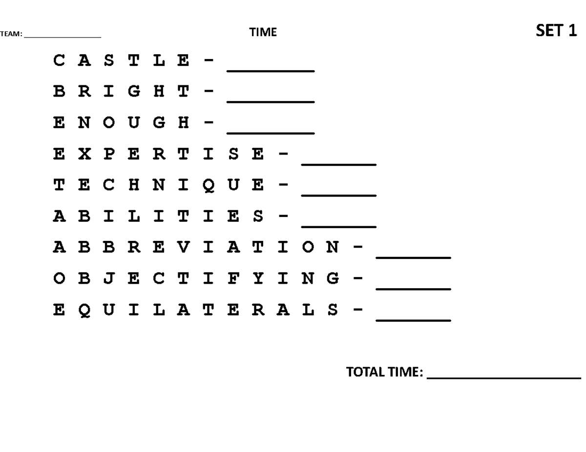 Spelling Relay You can use this for games. TEAM