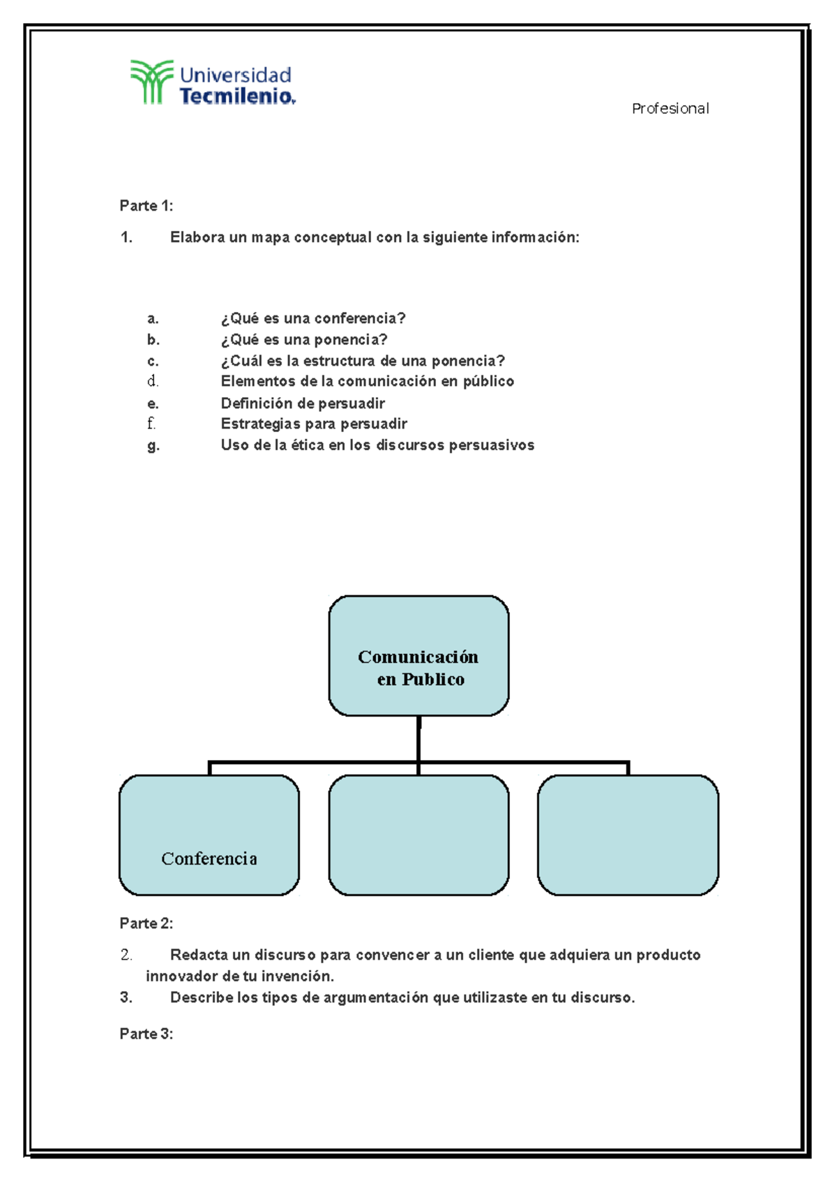 Work ejercicio 2 - Comuncacion - Profesional Parte 1: Elabora un mapa ...