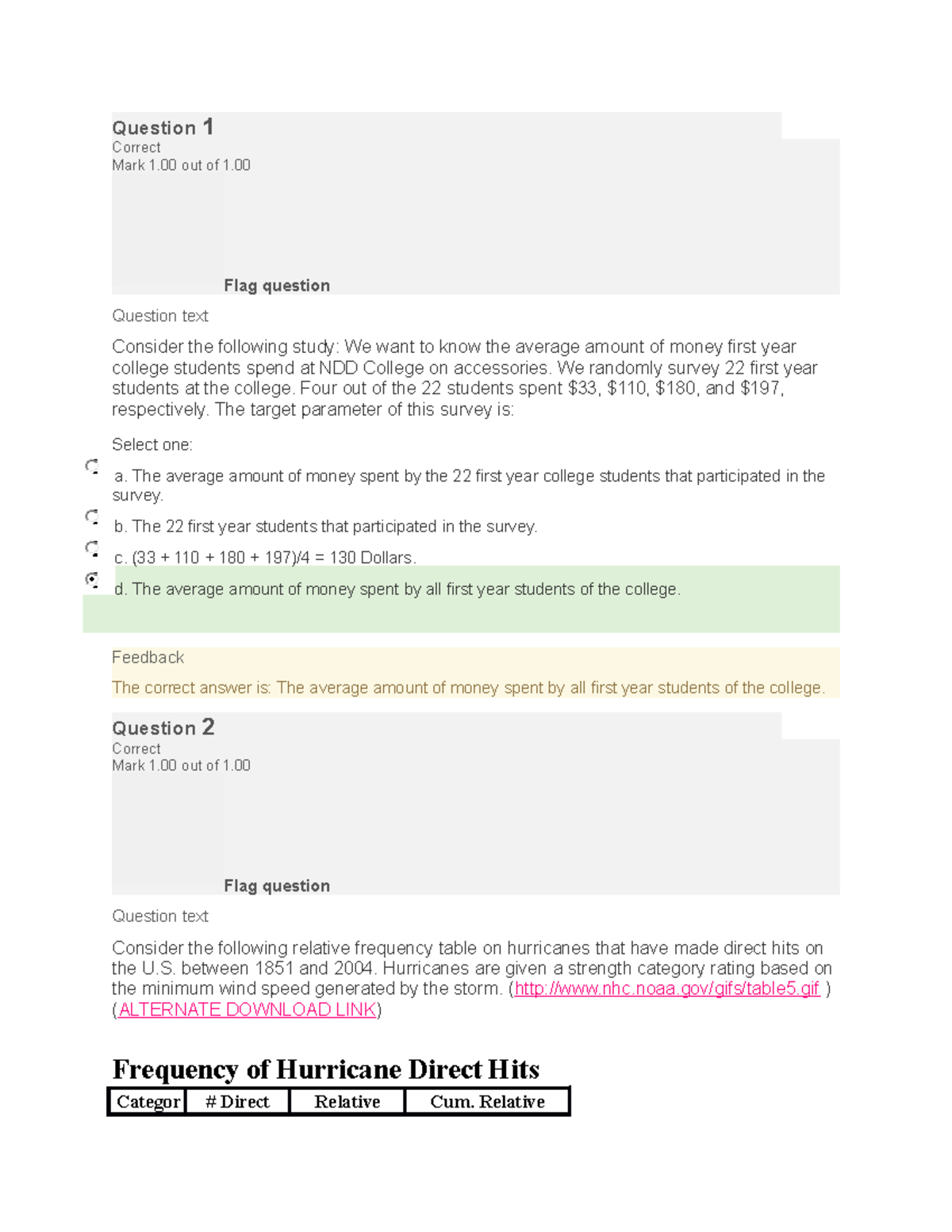 Self quiz unit 8 University of the People Math1280 - Question 1 Correct ...
