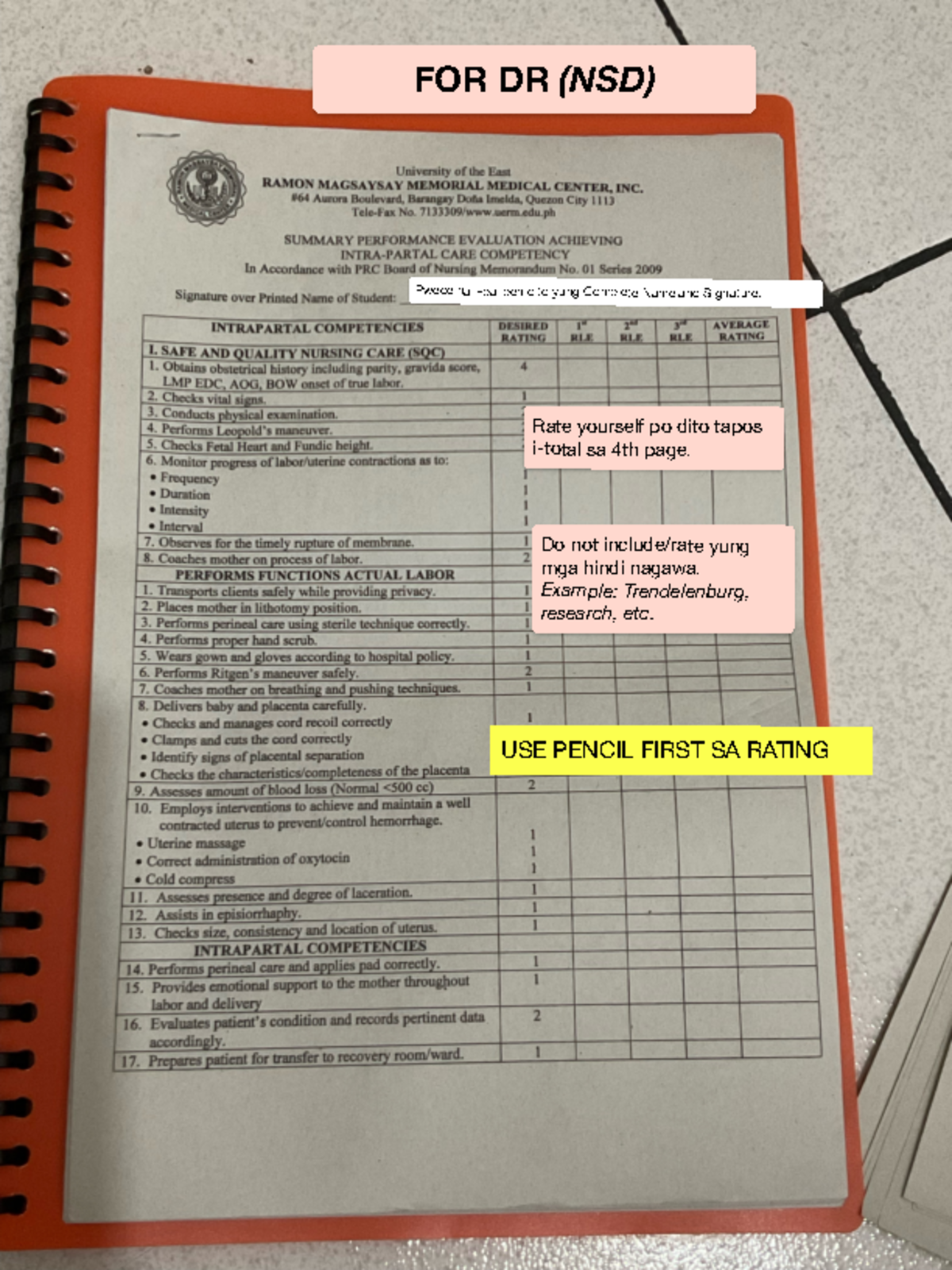 PRC-FORM- Guidelines - sjkdkasj - FOR DR (NSD) Rate yourself po dito ...