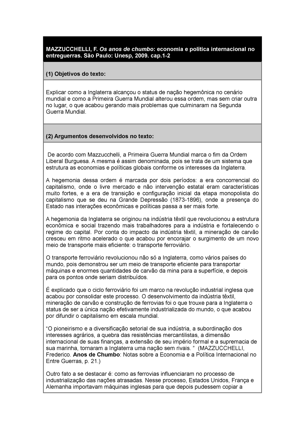 Transição de Hegemonia entre Potências Econômicas