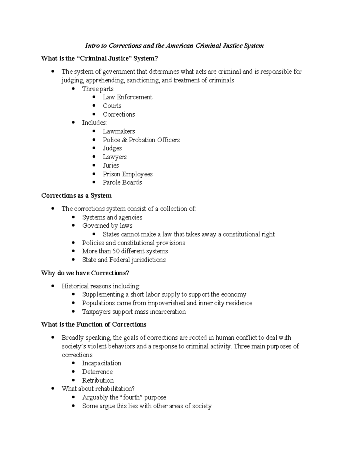 Sentencing and Corrections Part 1 - Intro to Corrections and the ...