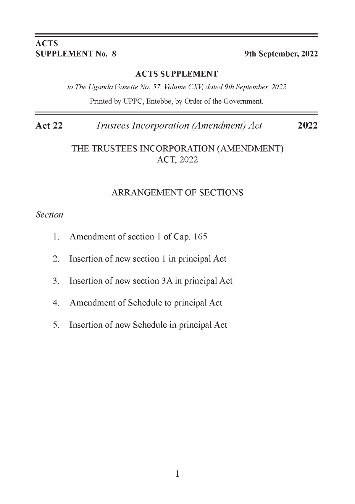 Trustees Incorporation Act as amended 2022 - THE TRUSTEES INCORPORATION ...