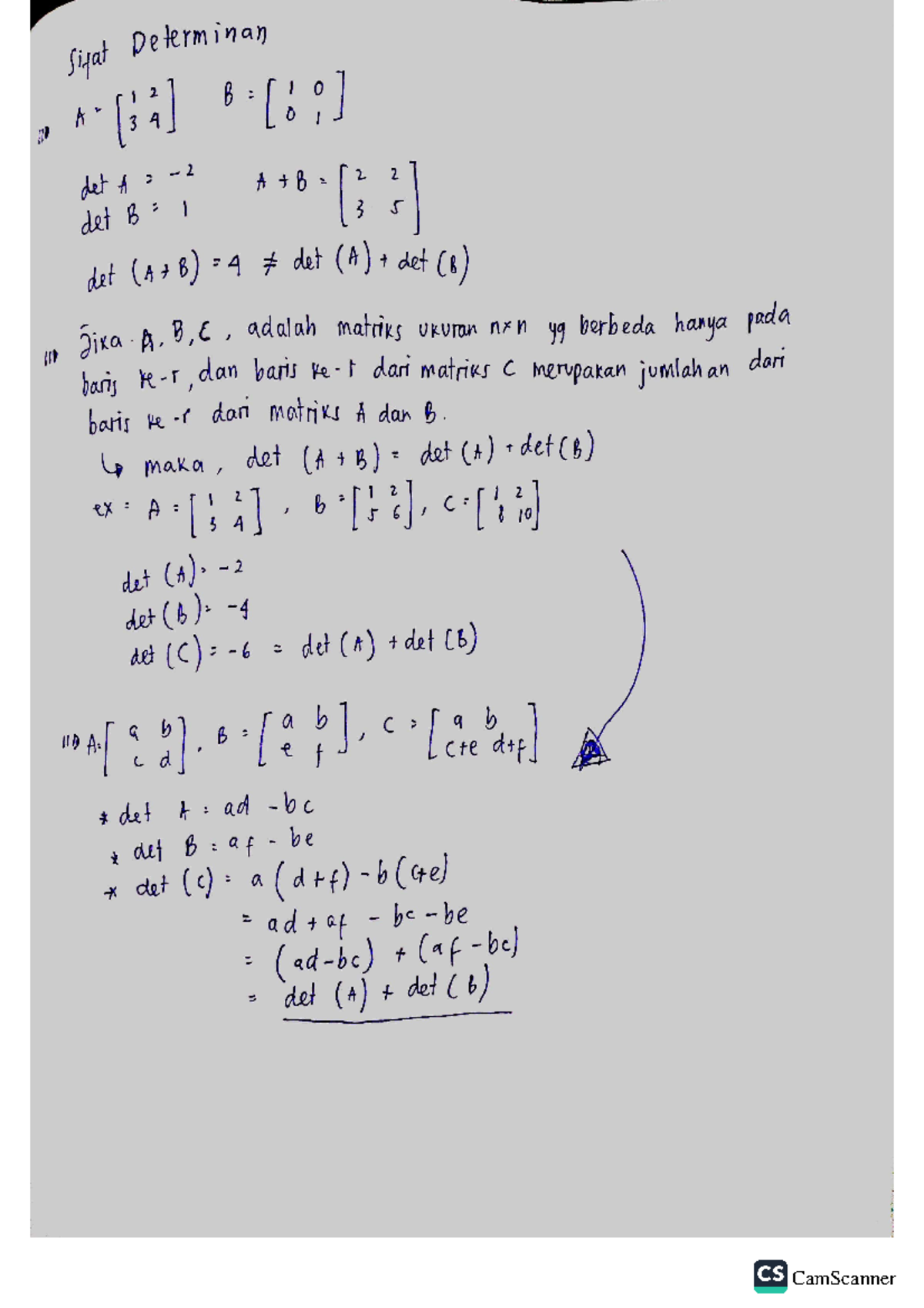 Sifat - Sifat Detetminan dan Aturan Cramer - Aljabar Linier Elementer ...