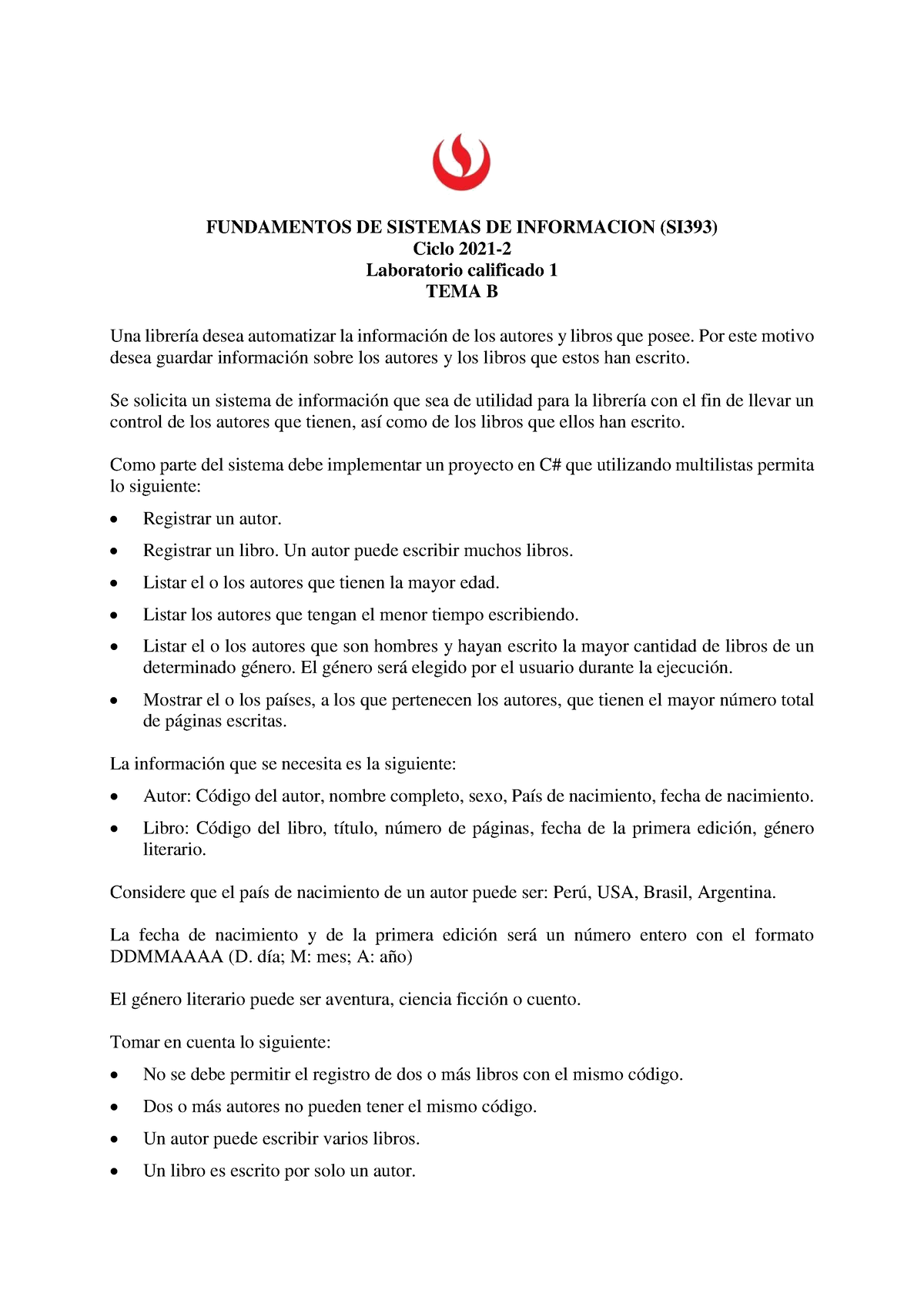 TEMA B - Este Examen Parcial Fue Un Caso De Estudio, Les Recomiendo Que ...