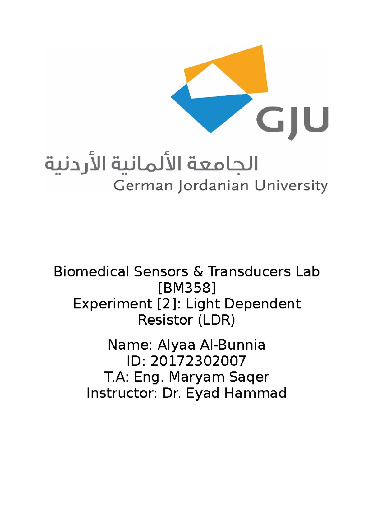 Exp2 sensors lab Biomedical Sensors & Transducers Lab [BM358