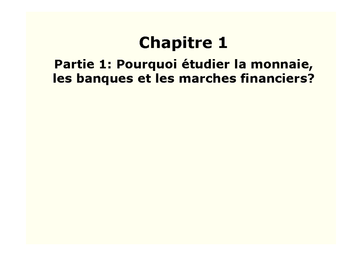 Chap1part1 - Voici le cours - Chapitre 1 Partie 1: Pourquoi étudier la