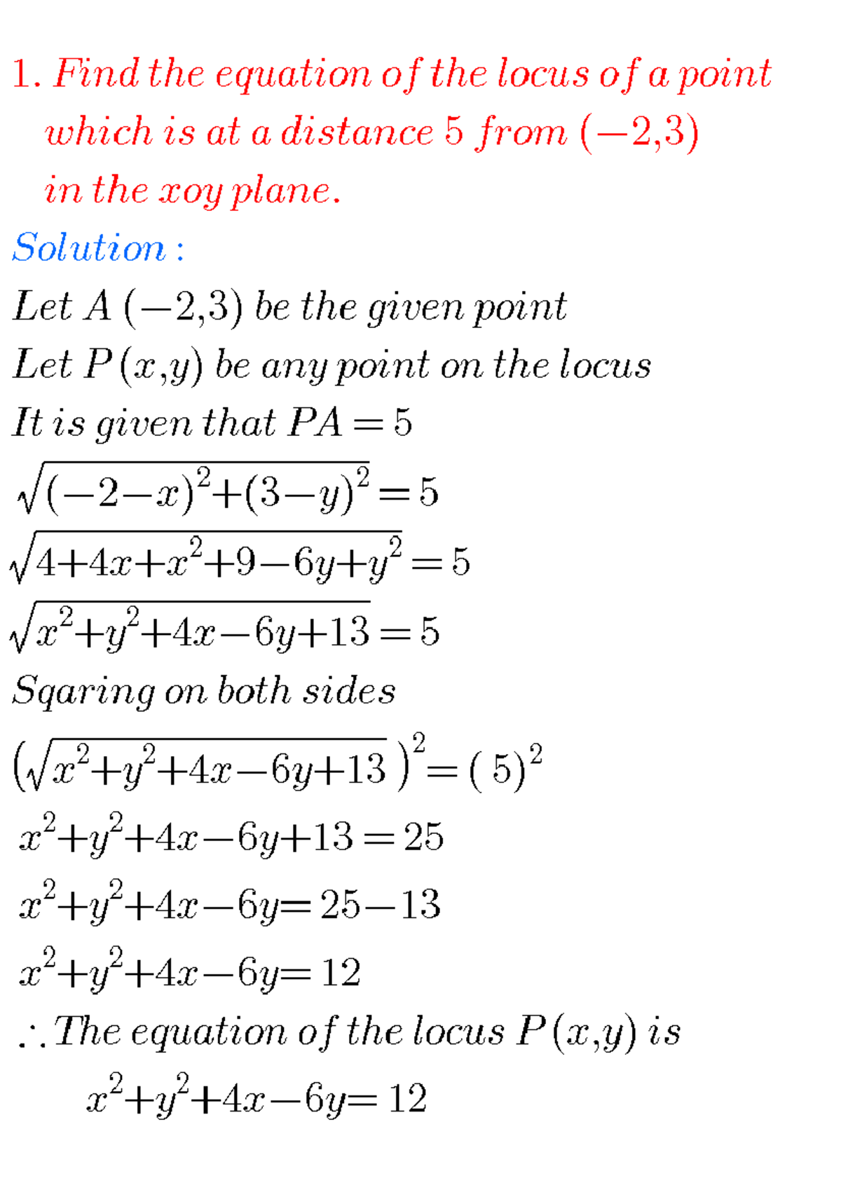 Locus Intermediate mathamatics Mathematics Studocu