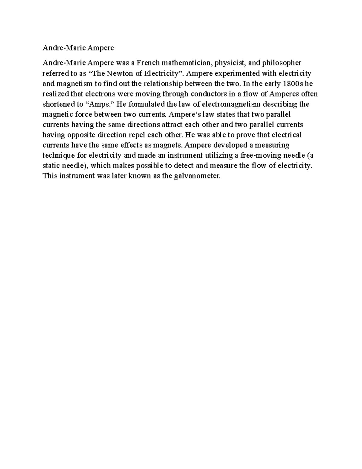 AndreMarie Ampere AndreMarie Ampere AndreMarie Ampere was a French