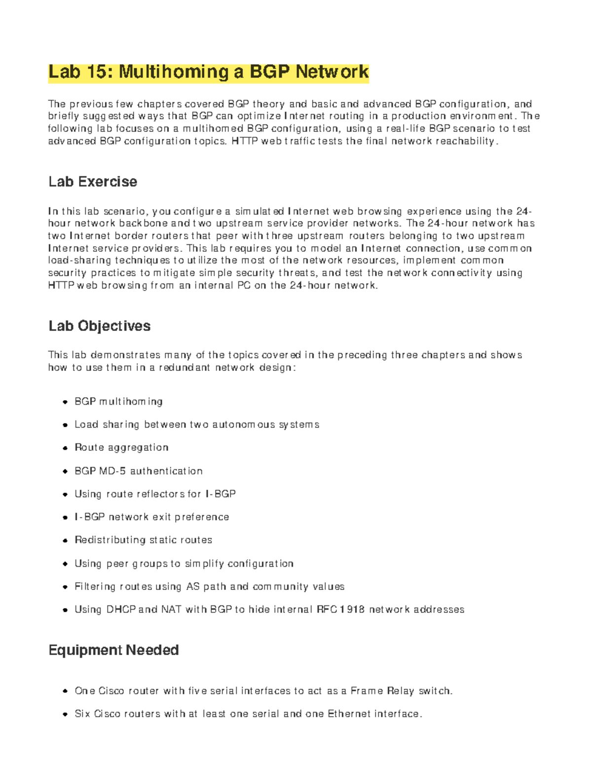 Chapter 9 Advanced BGP Configuration 9 - Table of Content s I ndex Exam ...