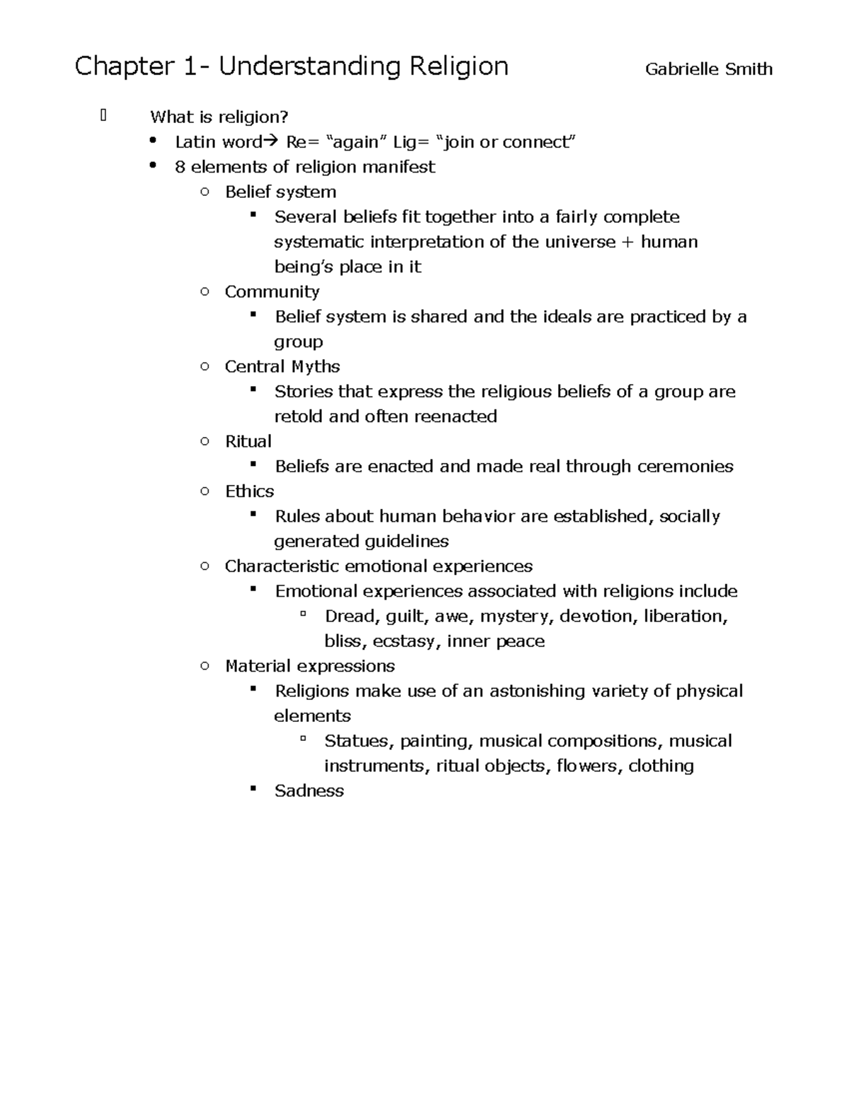 Experiencing the World Religions - Chapter 1- Understanding Religion ...